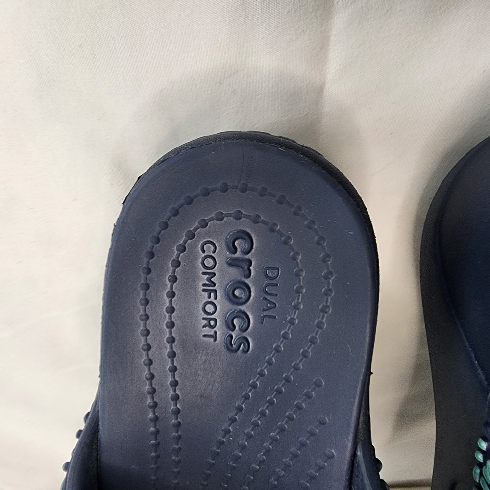 Crocs Monterey Diamante Sandals Dual Comfort-Navy and Teal-Size - Picture 4 of 6